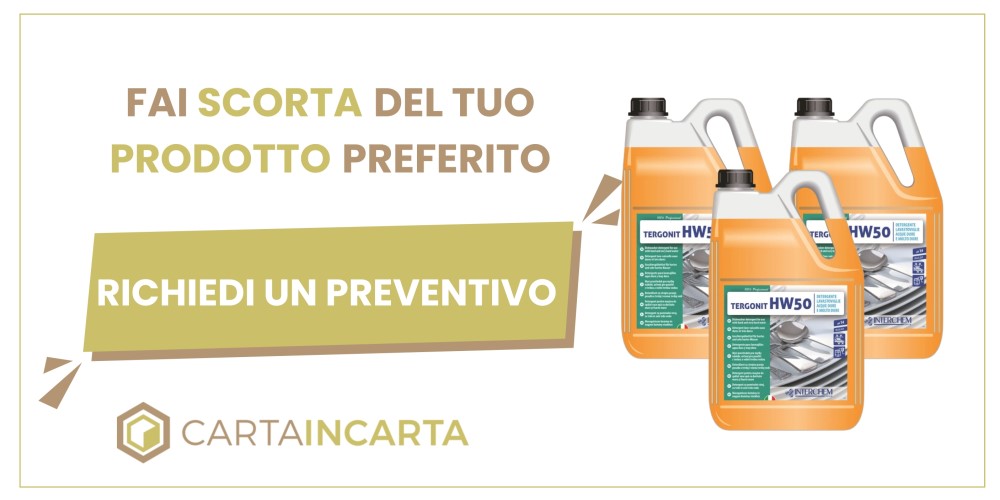 Tergonic 12 litri Carta Incarta/><br/><br/><center>Acquista ora il tuo <b>Tergonic HW50</b> oppure contattaci <br/><br/><span style=